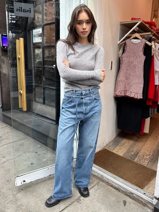 NWT Agolde Emmi Baggy Belted Jeans Intuituon - Picture 2 of 8